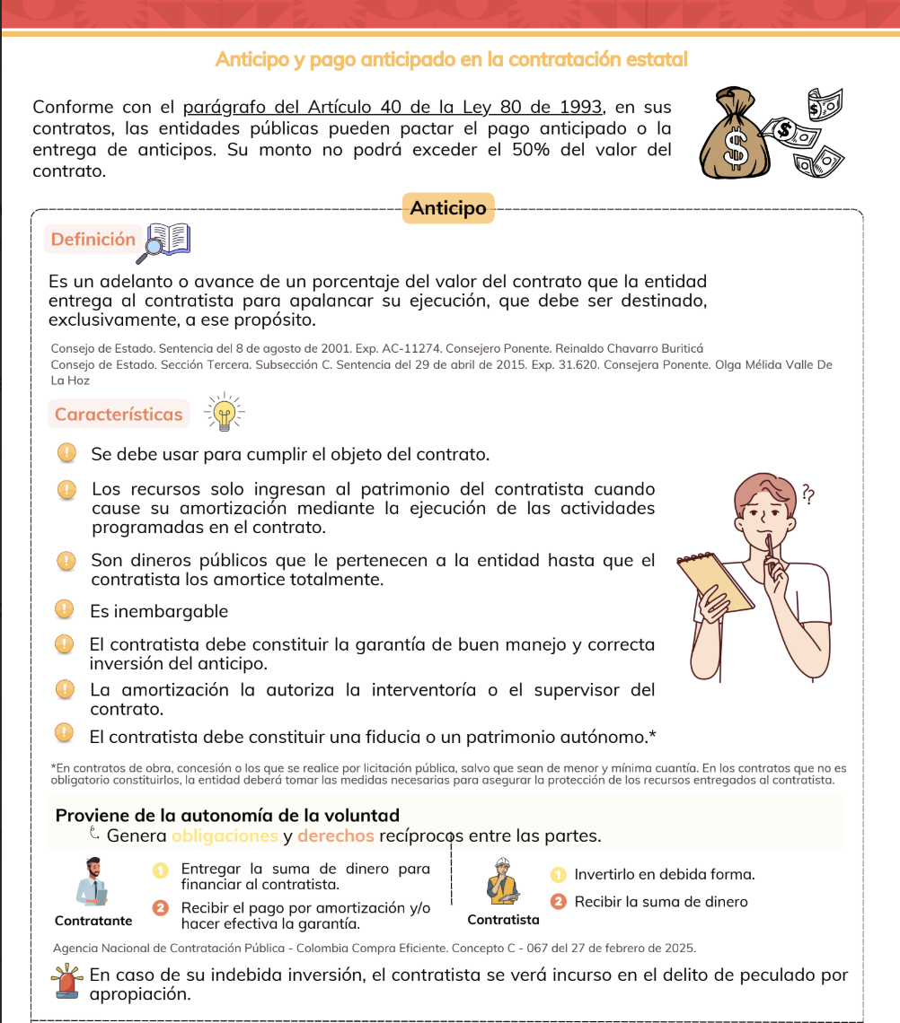 Previsualización PDF Anticipo y pago anticipado en la contratación estatal